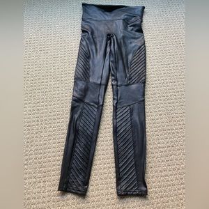 Faux leather moto leggings